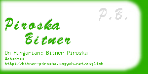piroska bitner business card